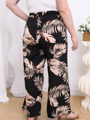  Tropical Print High Rise Wide Leg Pants
