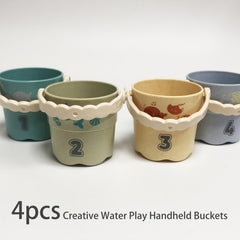 Stackable Water Play Bucket Fun Toy for Kids - 4 Colors