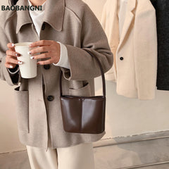 Vintage Mini Leather Tote Bags Winter Handbag Lady Trending Travel Shoulder Purs