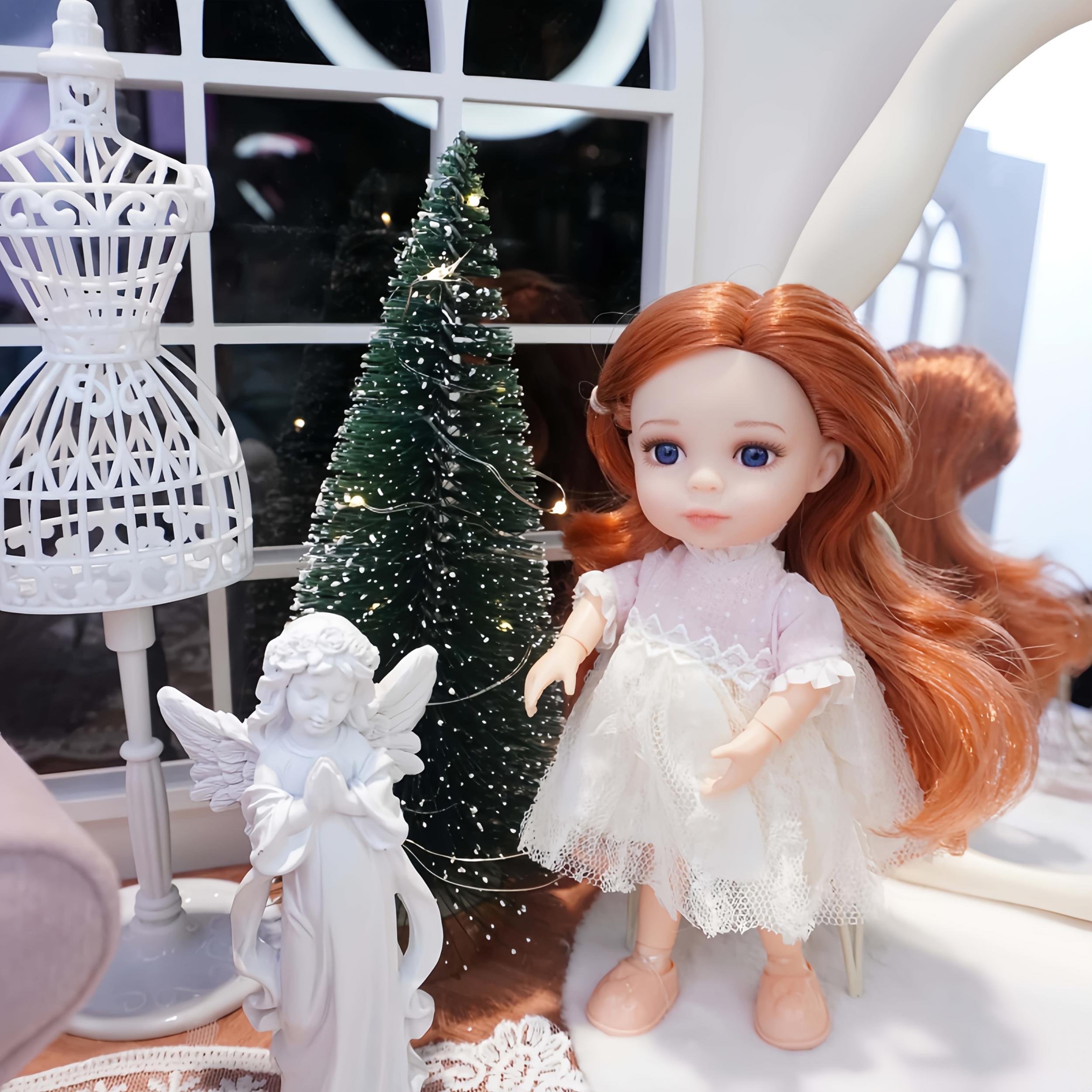 Charming 6 Inch Princess Doll Pink Fashionable Collectible Toy