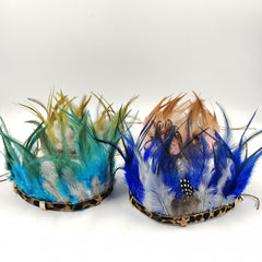 Adjustable Headband with Feathers Star Accents
