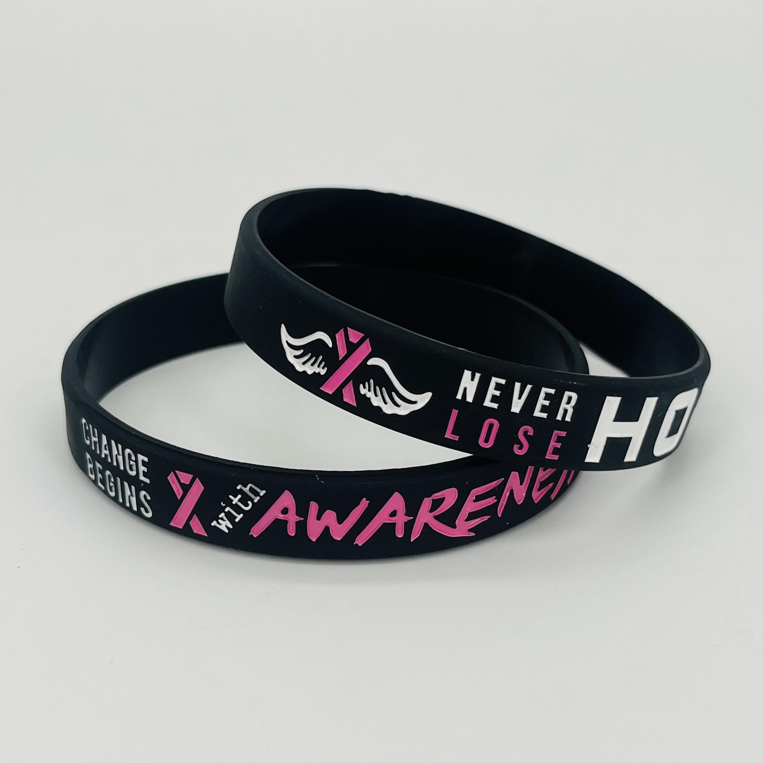 5pcs Hope and Courage Silicone Bracelet Wristband for Inspiration