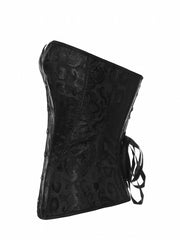 Jacquard Strapless Corset Bustier Tummy Control Lace Up Slimmer Body Shaper