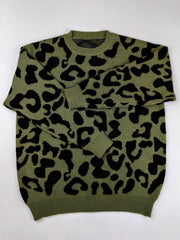 Leopard Pattern Long Sleeve Pullover Jumper
