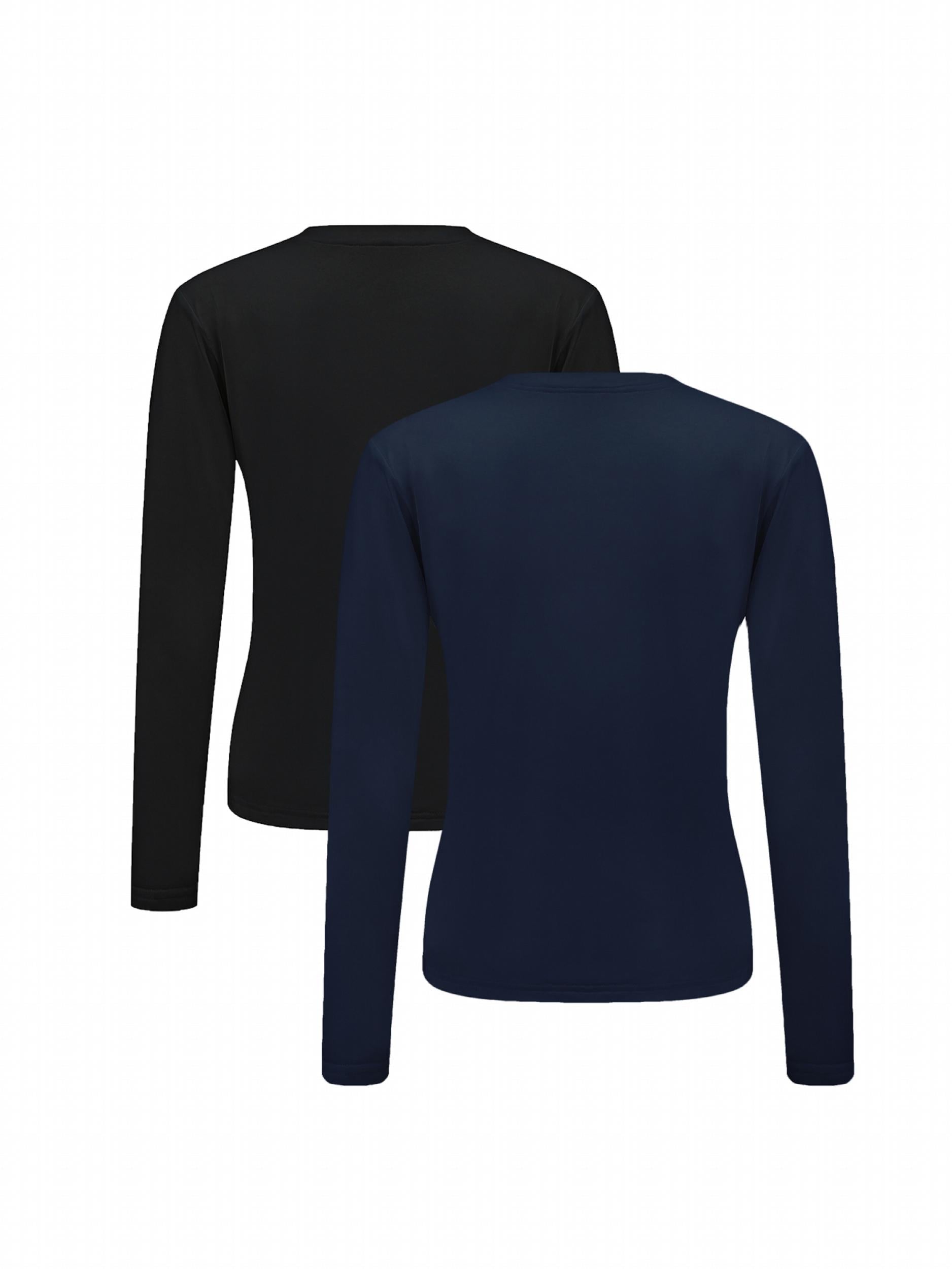 Solid Thermal Top Long Sleeve Round Neck Warm Comfortable Women's Clothing