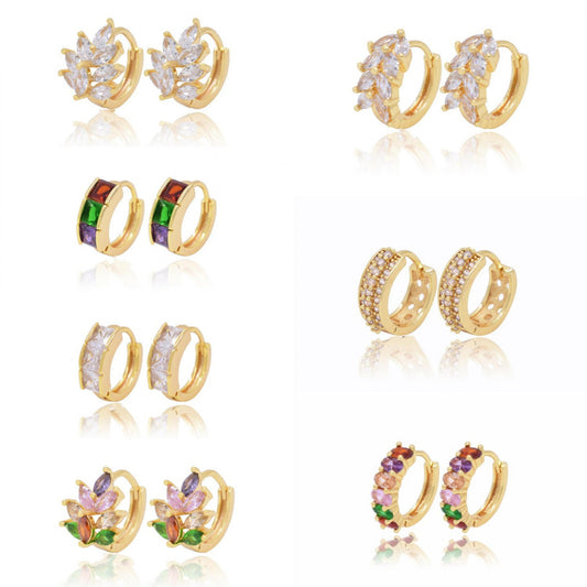 CZ Decor Hoop Earrings For Kids - Holiday Party Gift