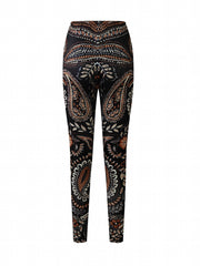 Paisley Print Yoga Workout Pants High Stretch Running Sports Fitness Leggings