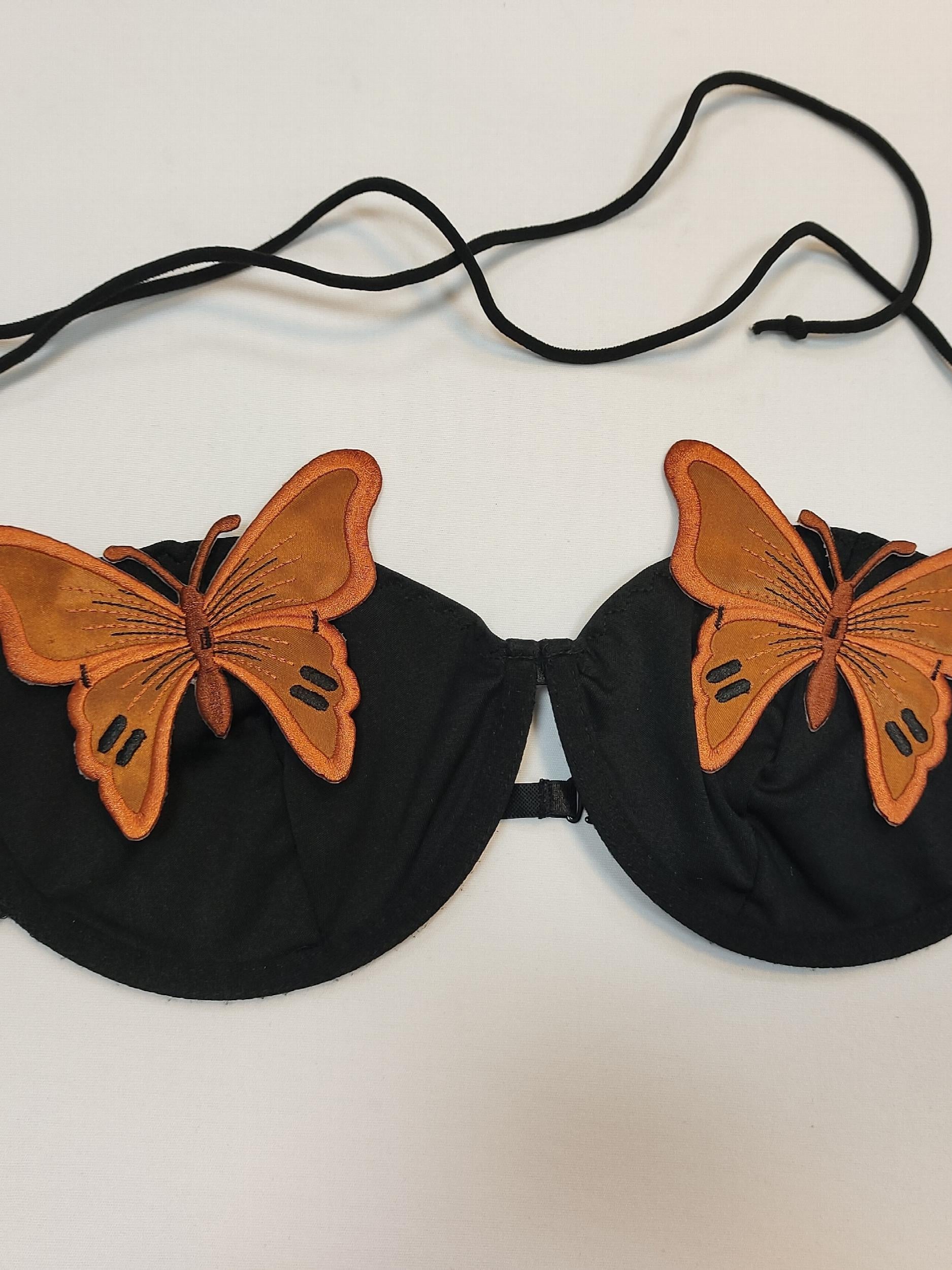  Sexy Butterfly Appliques Tie Backless Cami Top