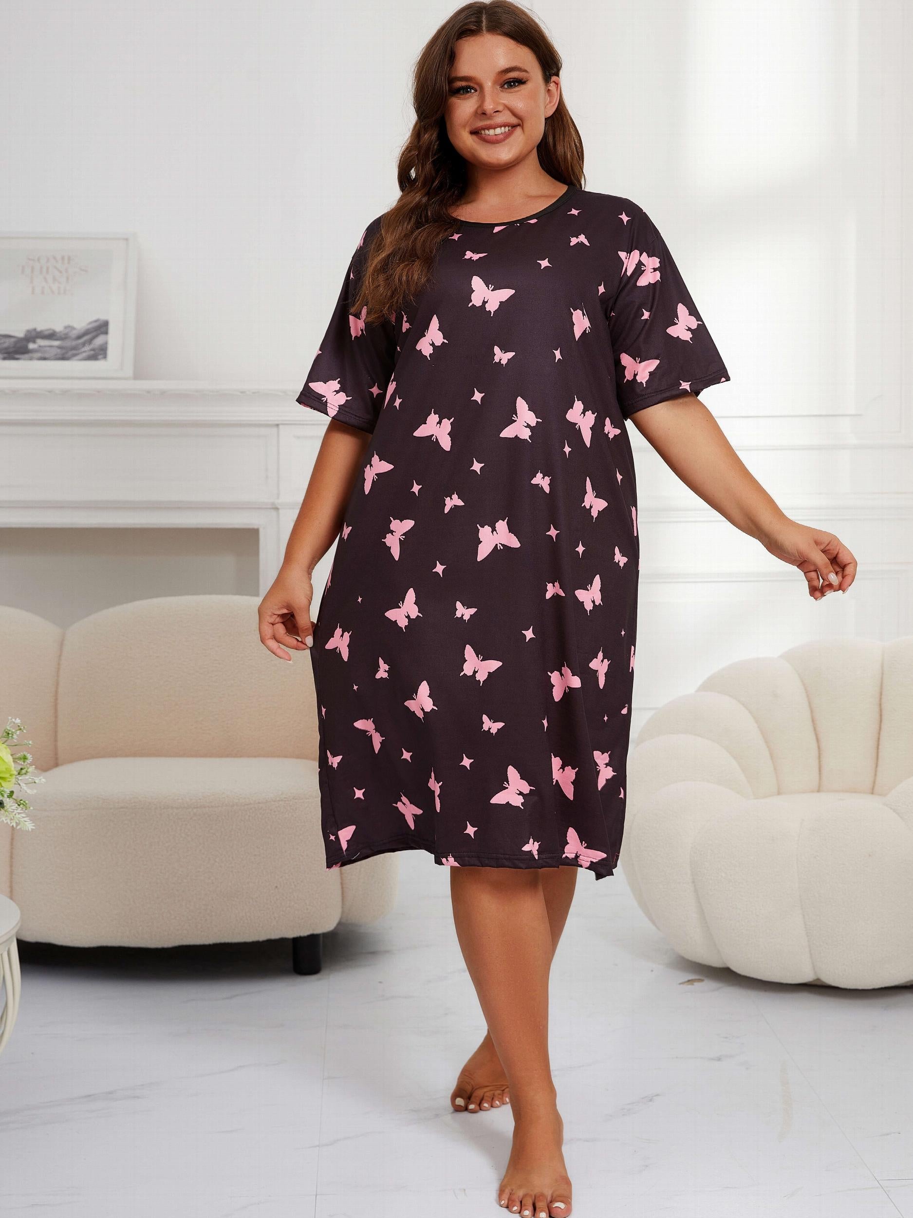  Butterfly & Star Print Nightdress