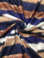Women's Plus Stripe Print Button Decor Casual Dress