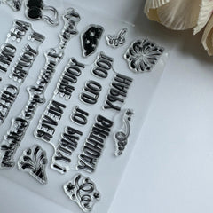 Sentiment Transparent Stamp - Birthday Wishes Rubber Stamp