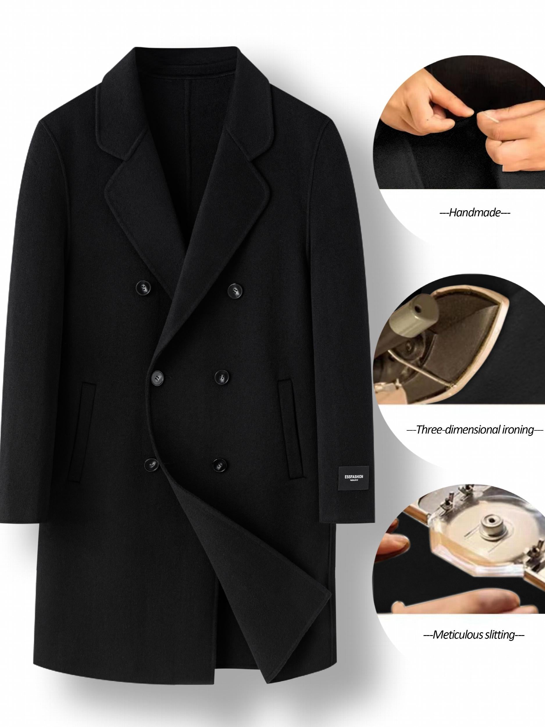 Men's Wool Blend Coat Fall Winter Overcoat