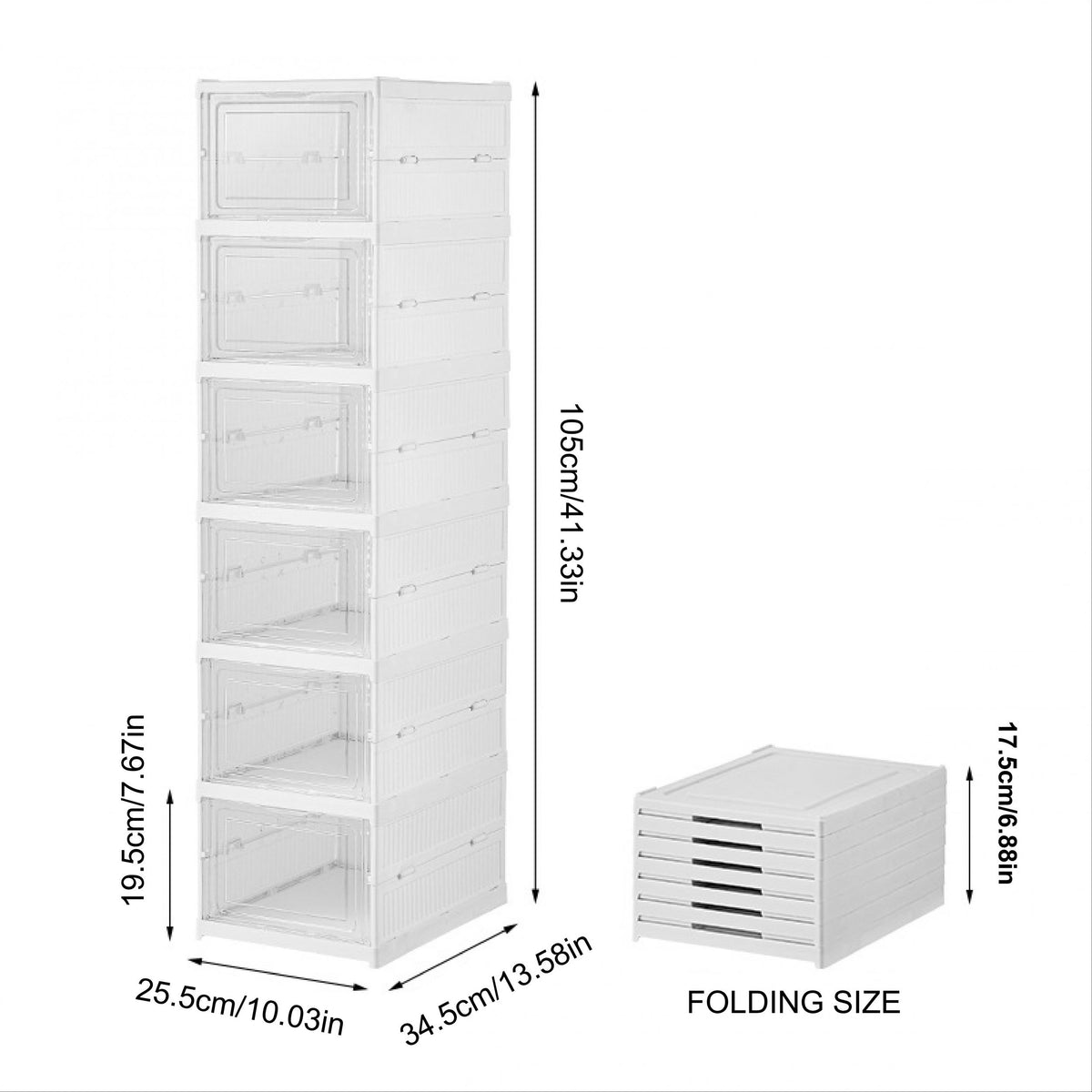 1pc Stackable Folding Shoe Box Shoe Storage Cabinet