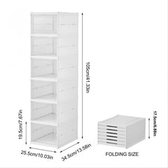 1pc Stackable Folding Shoe Box Shoe Storage Cabinet