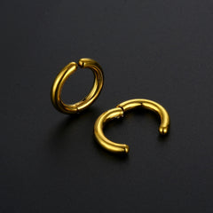 Stainless Steel Smooth Round Clip Earrings for Men