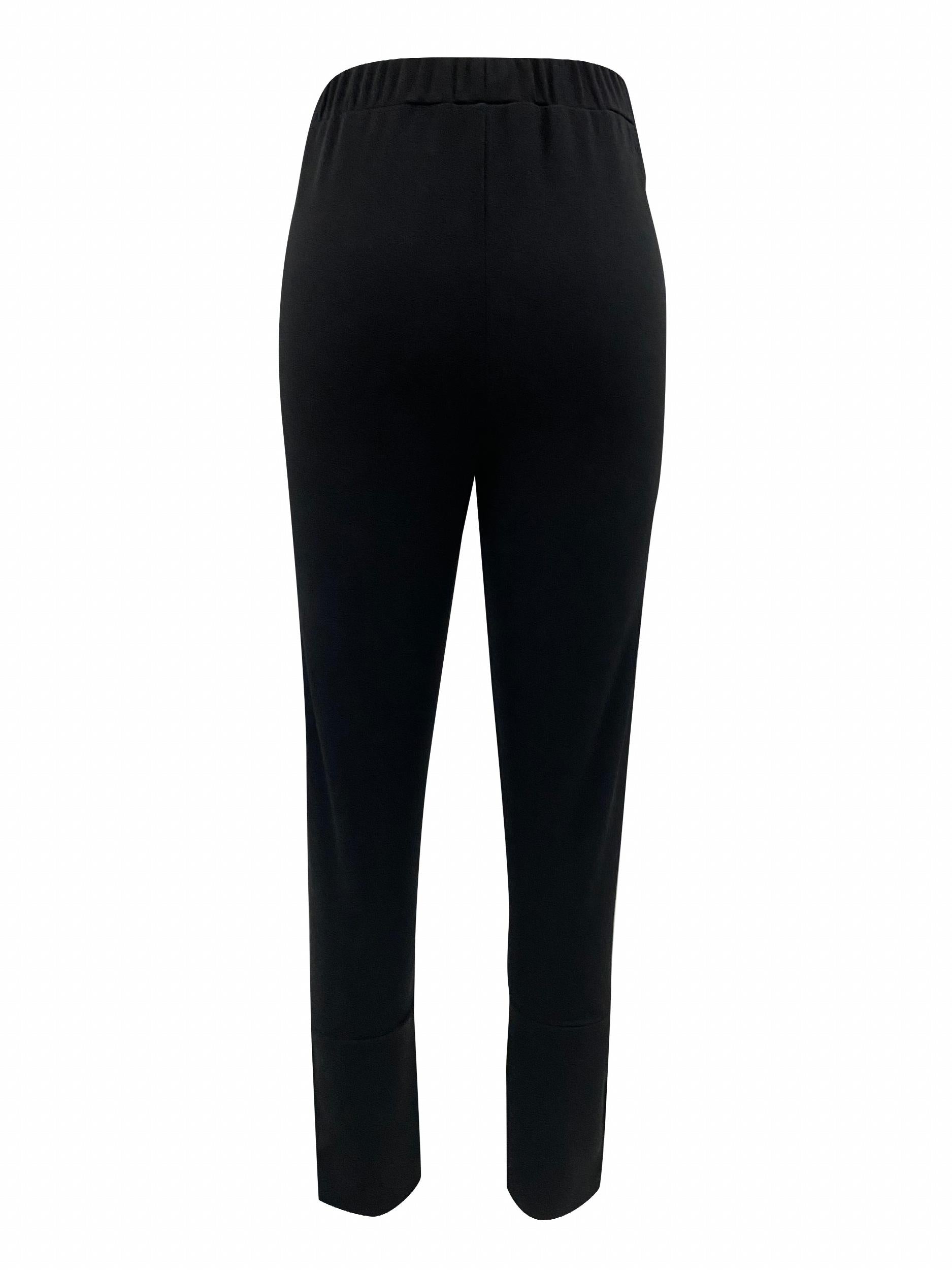 Solid Long Length Leggings with Buttons Women's Clothing
