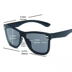 Photochromic Square Sunglasses Men Women Rivet Decor UV400