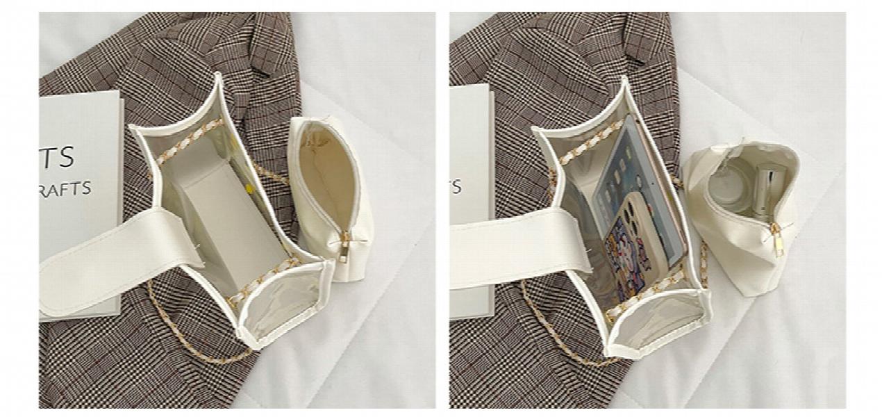 2-piece Women Fruit Handbag Transparent Beach Summer Shoulder Messenger Bags
