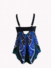  Floral Print Cut Out Swimsuit Set