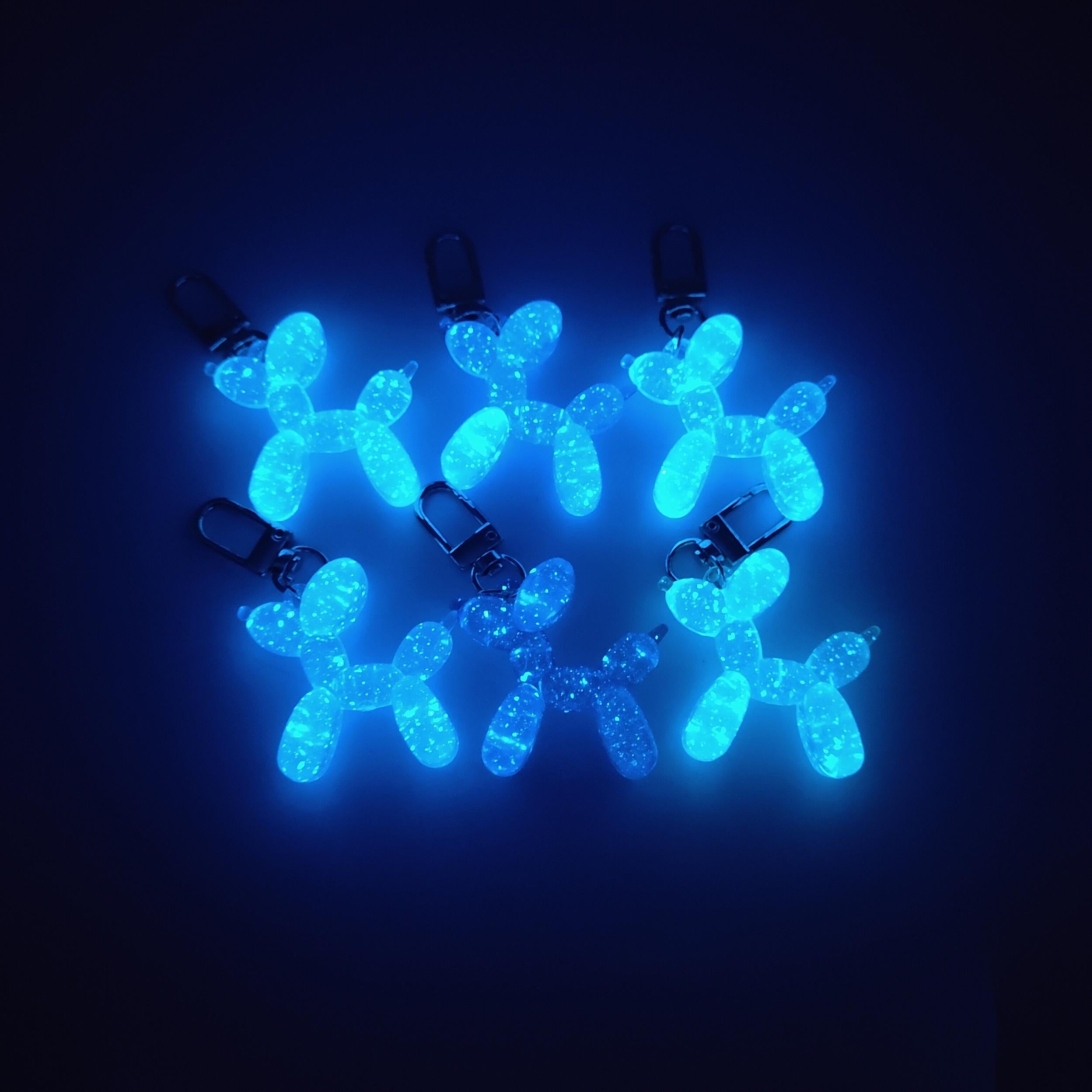 Luminous Balloon Dog Keychain Animal Key Ring Purse Bag Backpack Charm