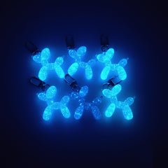Luminous Balloon Dog Keychain Animal Key Ring Purse Bag Backpack Charm