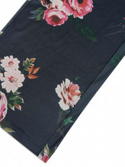  Floral Print High Rise Wide Leg Trousers