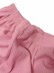Ribbed Lounge Set Short Sleeve Top & Shorts Women's Loungewear