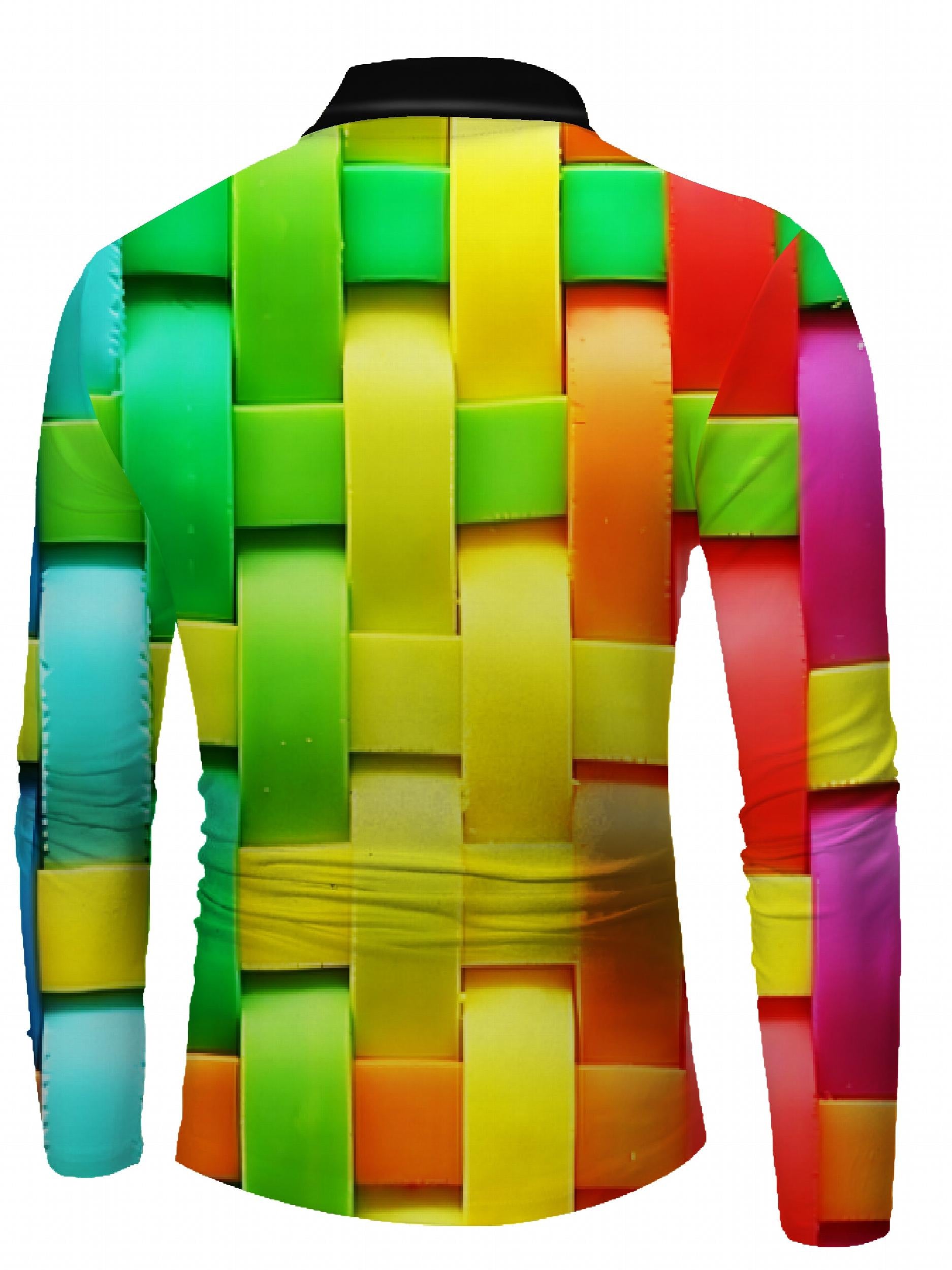 Men's Compression Colorful Print Long Sleeve T shirt