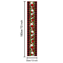Christmas Table Runner Red Plaid Print Polyester Festive Holiday Decoration