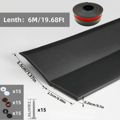 Garage Door Seal Top/Side 6.0m Brown Rubber Strip Weather Stripping