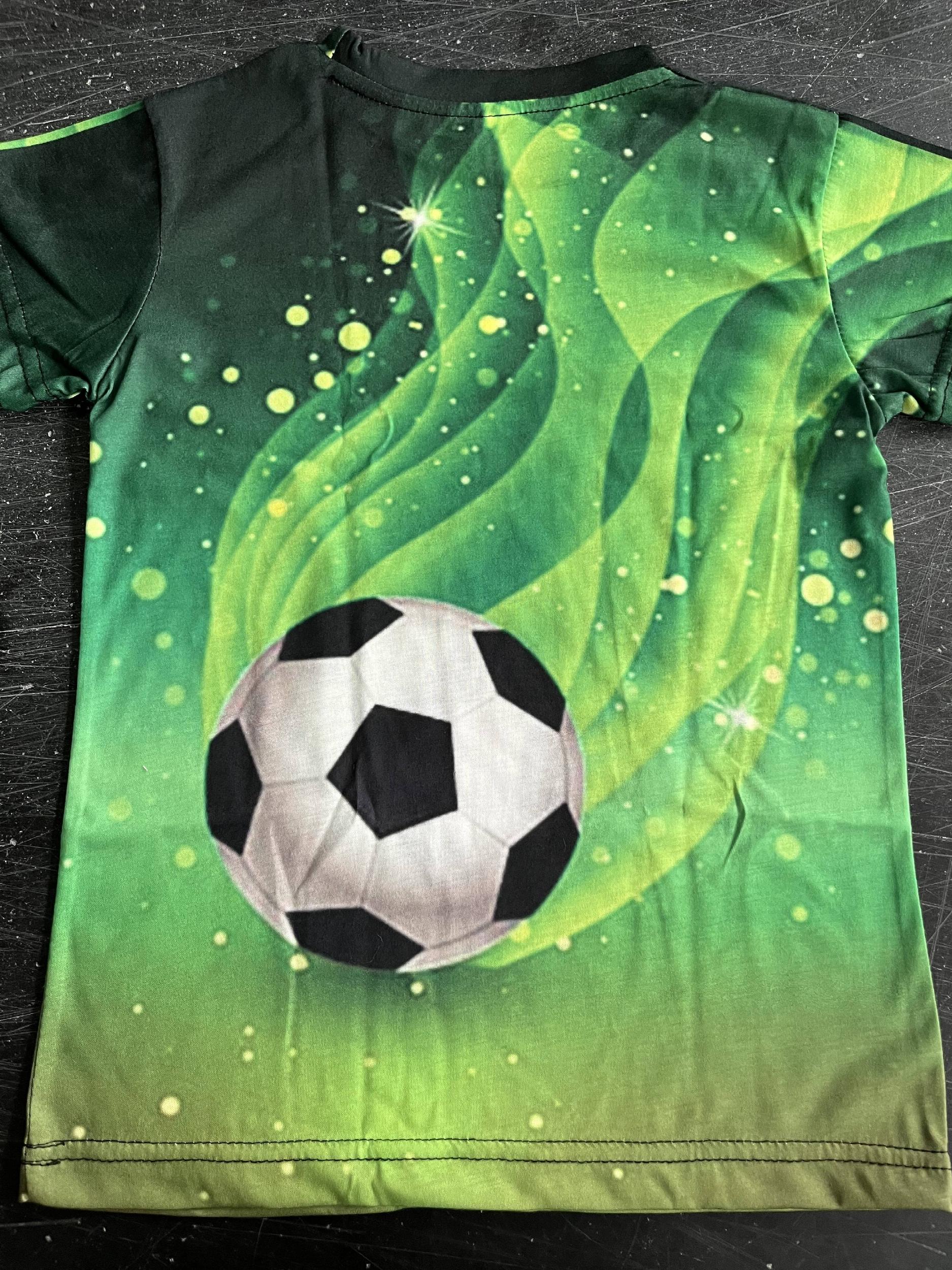 Boy's 3D Football Print T shirt Active Short Sleeve Tee Kids Clothing