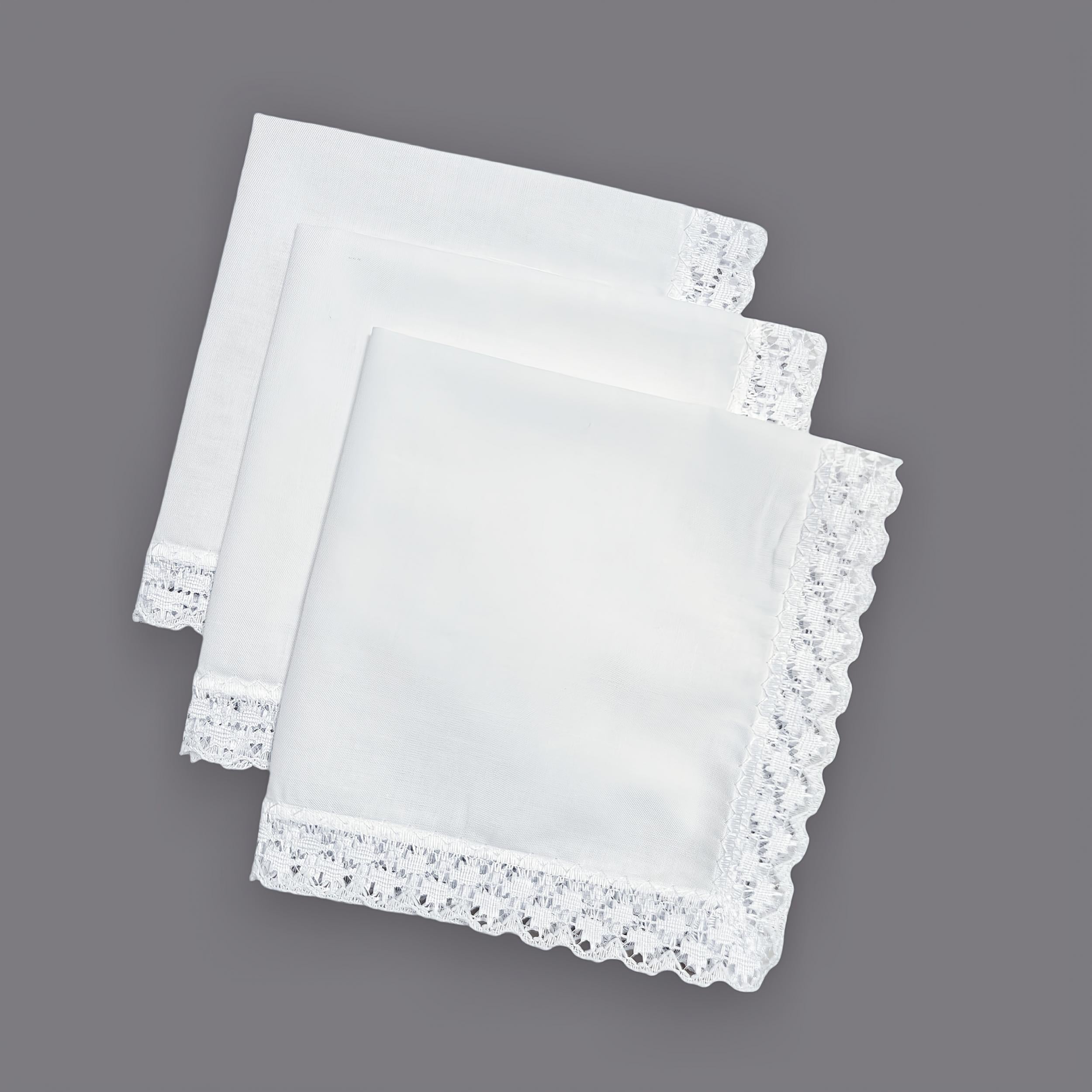 Personalized Embroidered Cotton Handkerchief with Lace Trim - Mother's Day Gift