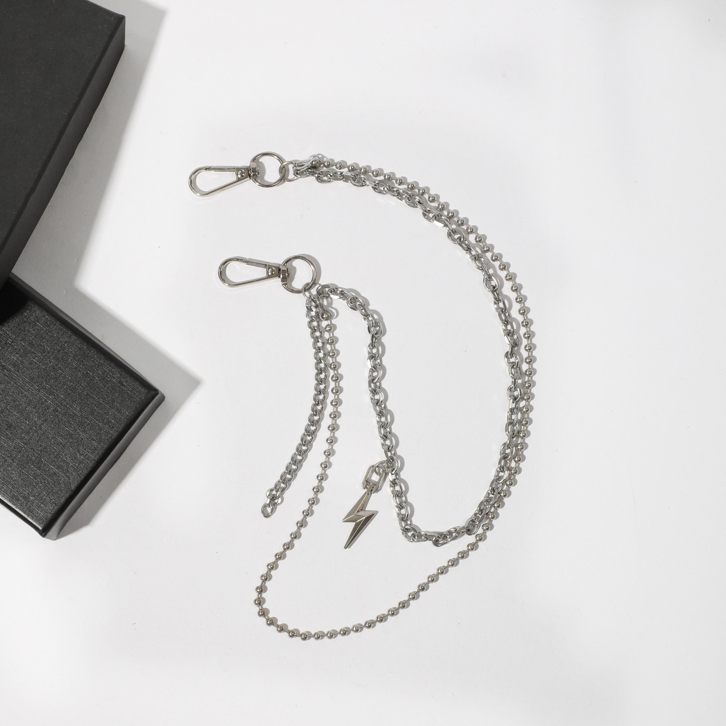 Men's Lightning Necklace Pants Chain with Beads