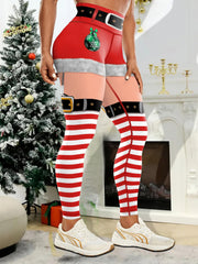 Christmas High Waist Yoga Pants Tummy Control Slimming Leggings