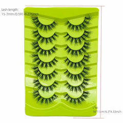 7 Pairs Fairy Style False Lashes Natural Wispy Volume Cat Eye Strip Lashes