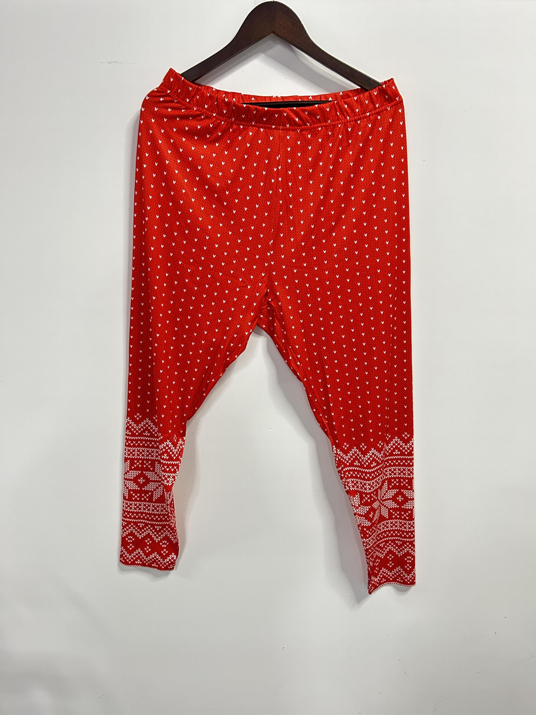  Heart & Snowflake Print High Rise Leggings