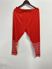  Heart & Snowflake Print High Rise Leggings