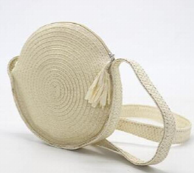 Summer Rattan Bag Woven Crossbody Straw Beach Round Bag