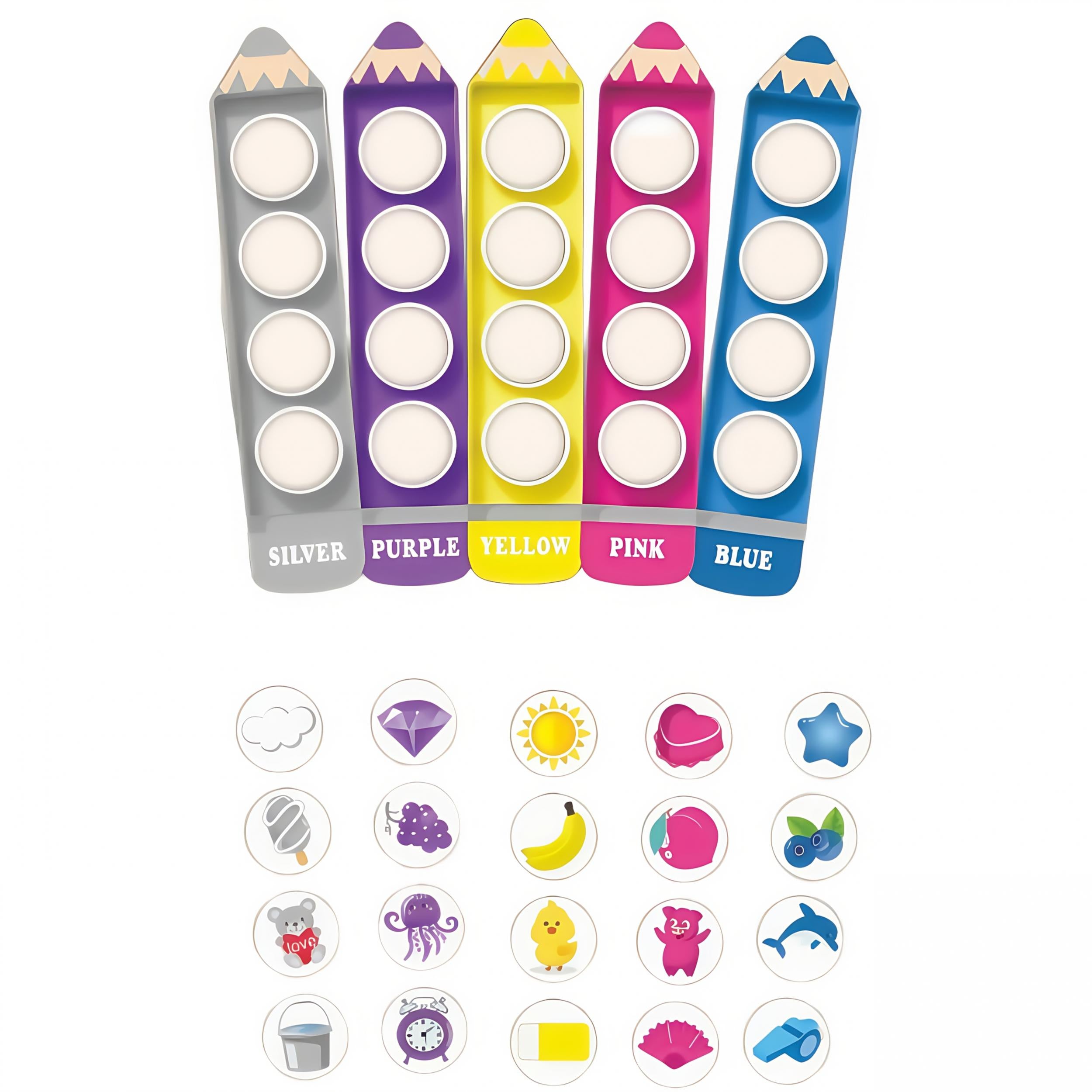 50 pcs Colorful Pencil Magnets Assorted Designs Fruits Vegetables Animals