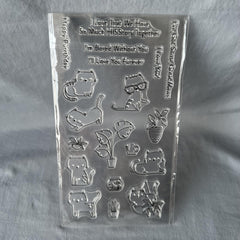 Animal Stamp Cat Background Birthday Card Silicone Stamp DIY Scrapbooking