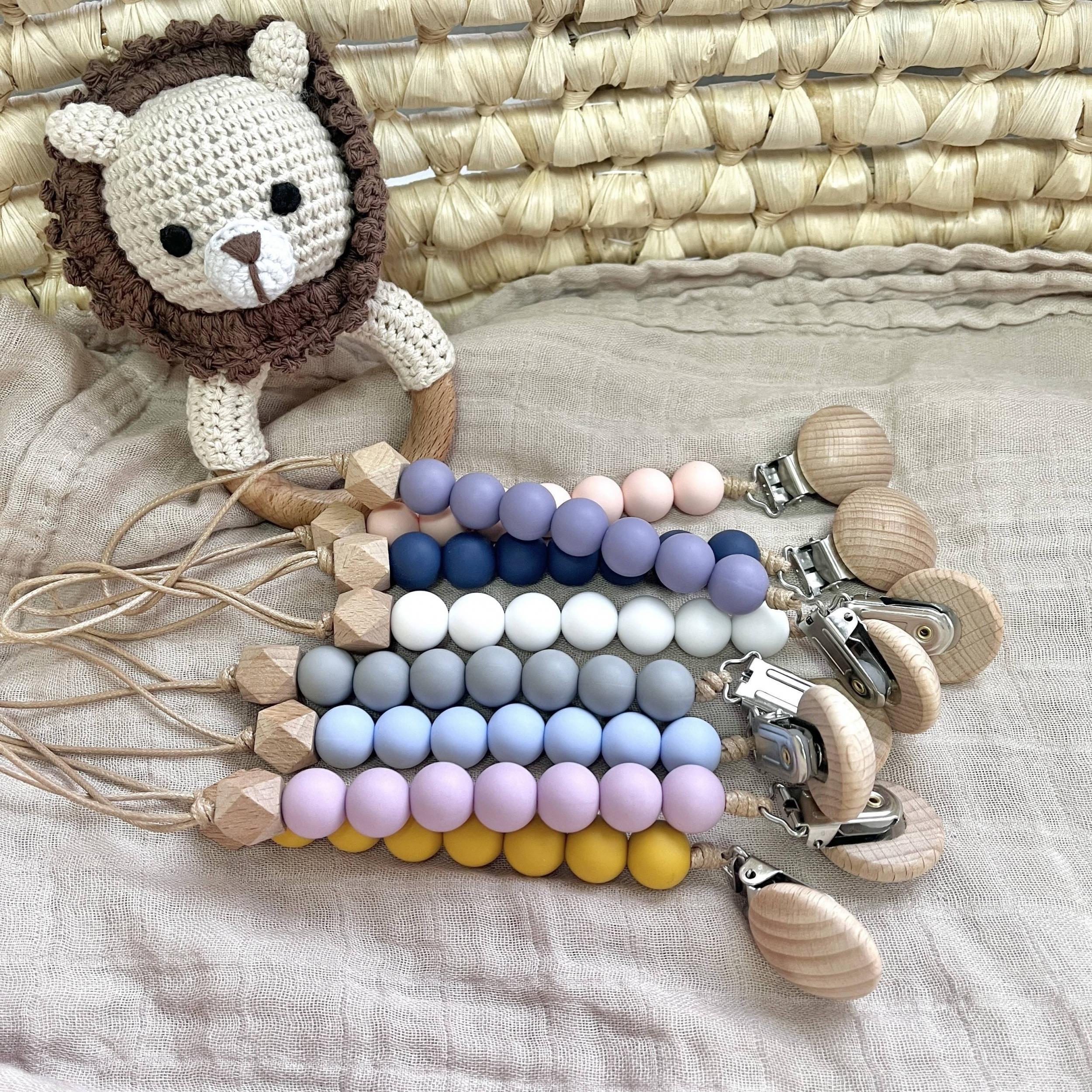 Wooden Octagonal Pacifier Chain Pacifier Holder Baby Gift