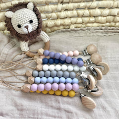 Wooden Octagonal Pacifier Chain Pacifier Holder Baby Gift