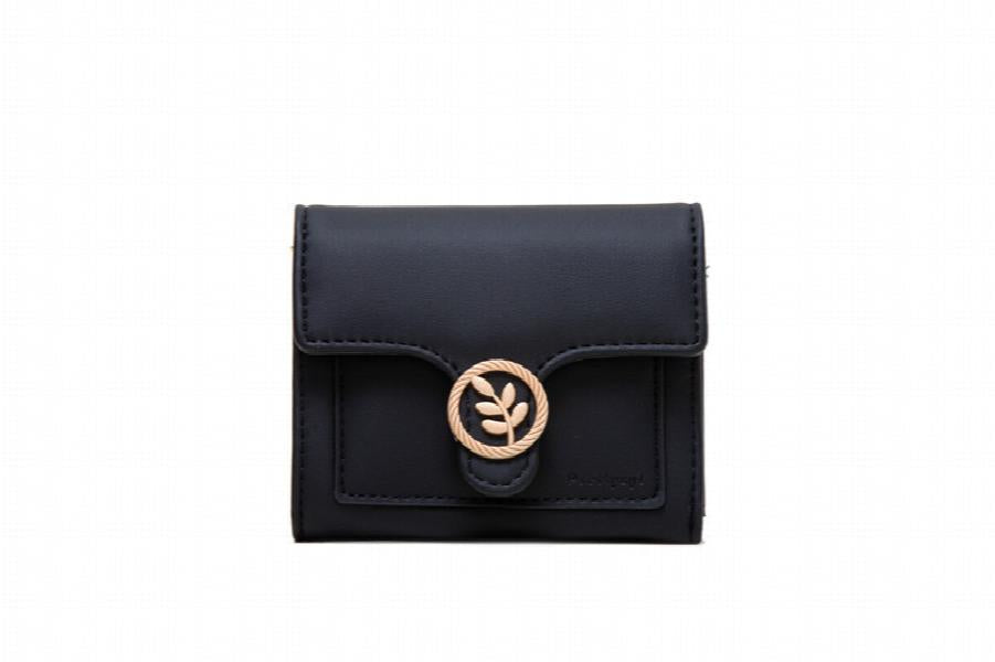 Purity Wallet Women's Short Zipper Buckle Fresh Leaf Bag