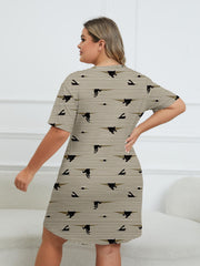  Cat & Stripe Print Tee Nightdress