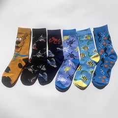 Cute Animal Print Socks for Women, Comfy Mid Tube Stockings