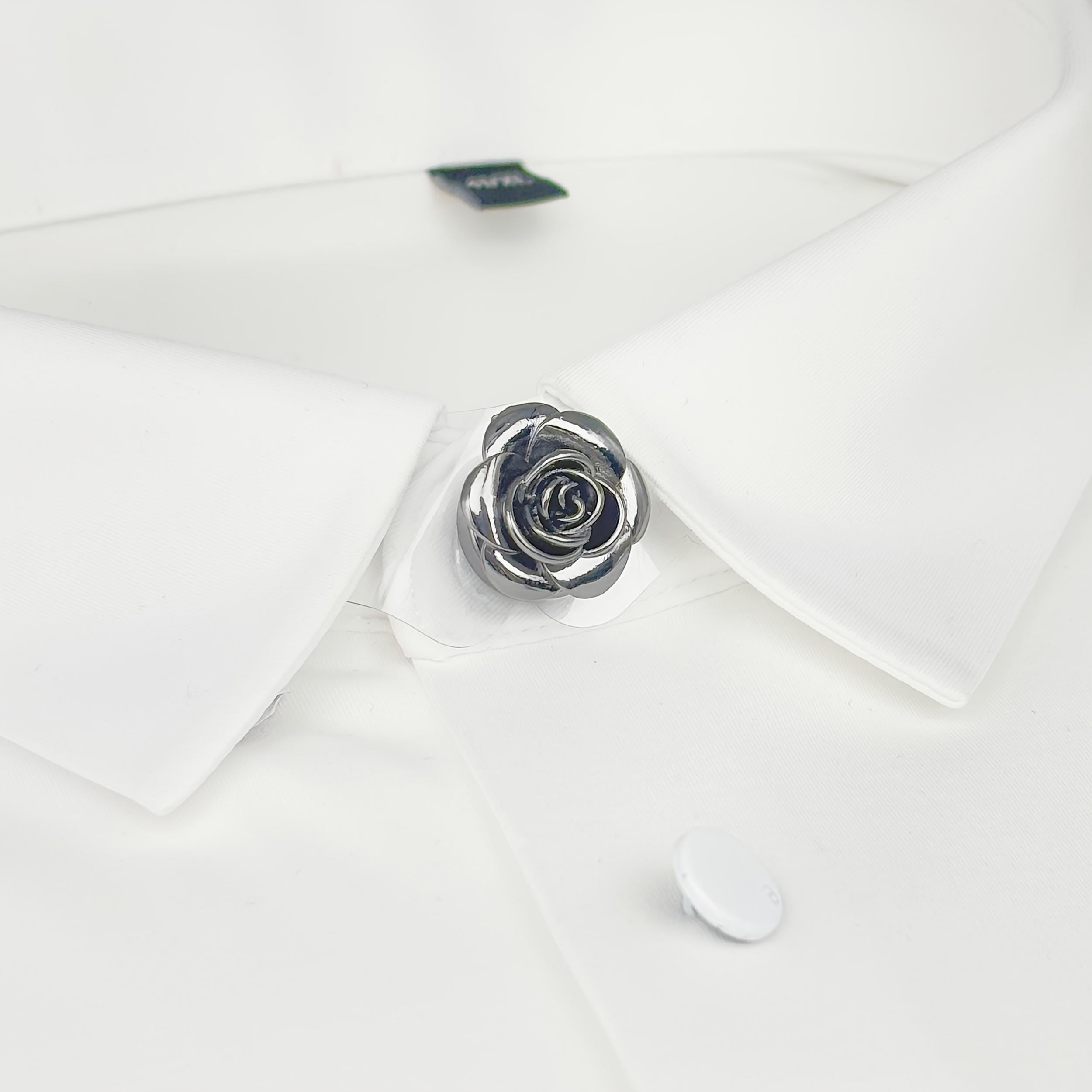Deluxe Floral Buttons 2pcs Case Stitchless Simulated Flower Sewn Shirt Decor
