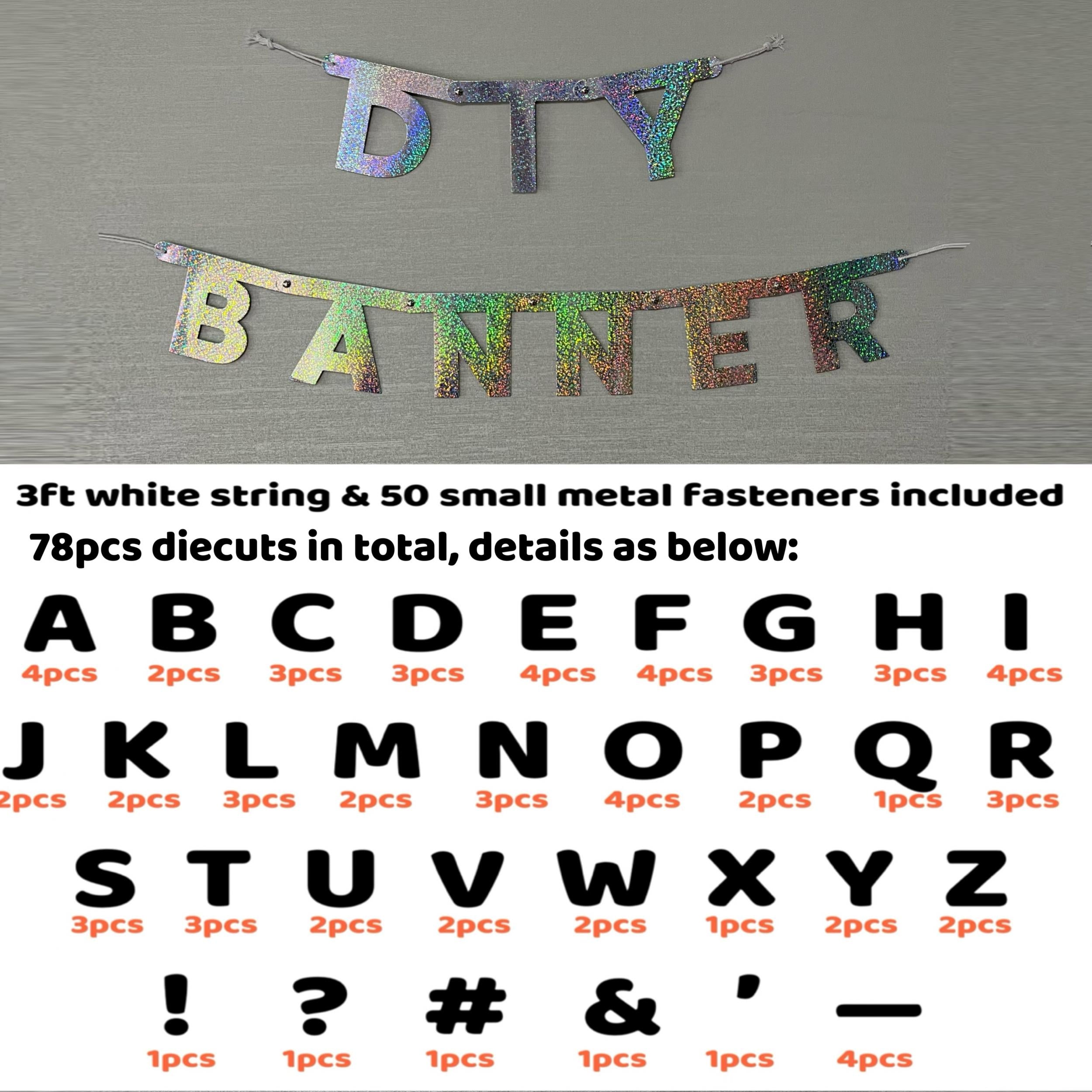 DIY Letter Character Paper Pull Flag Set for Birthday Party Decoration