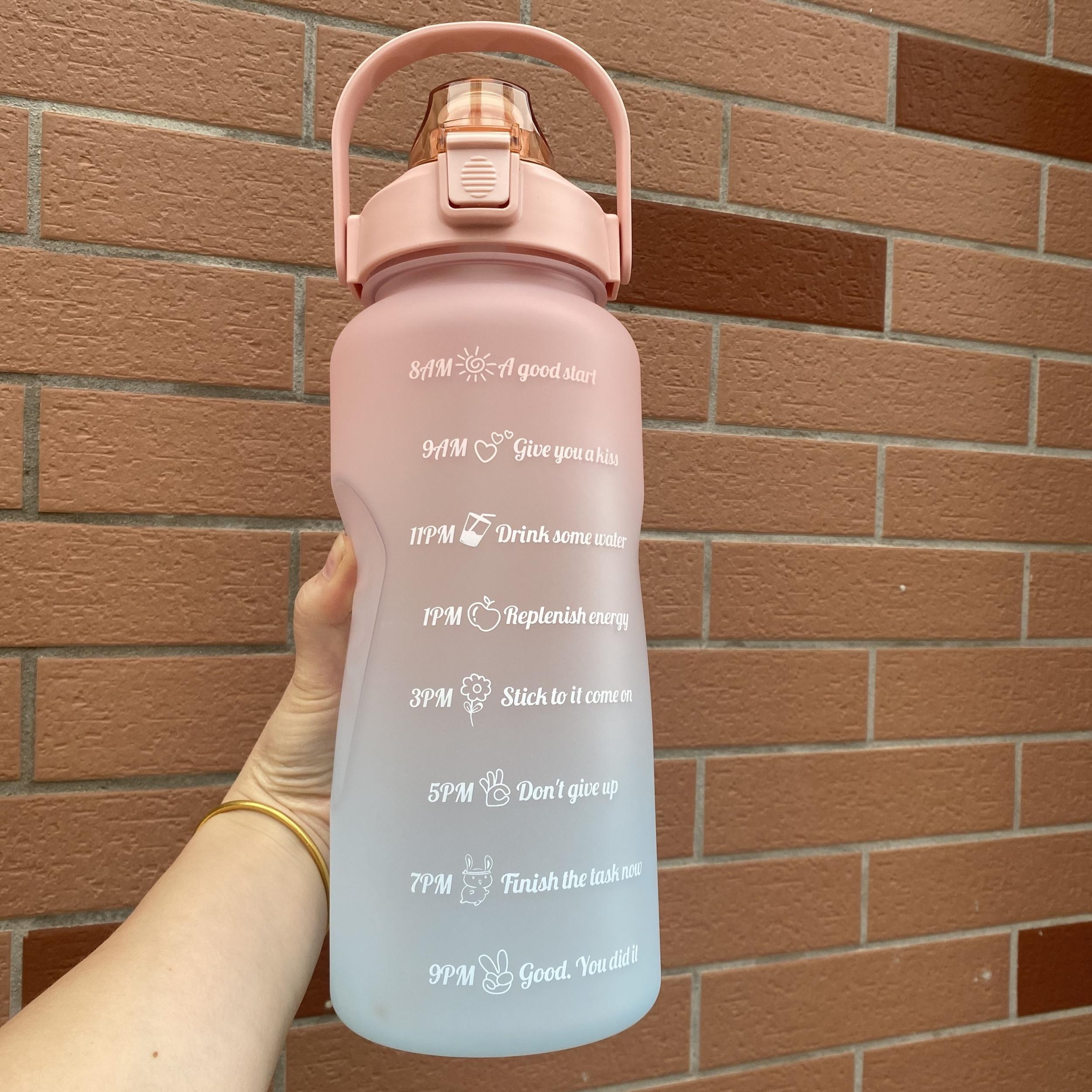 2000ml Gradient Straw Cup for Outdoor Sports and Travel