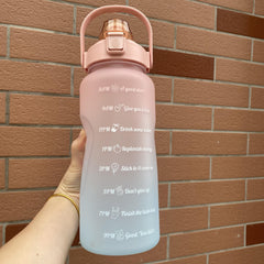 2000ml Gradient Straw Cup for Outdoor Sports and Travel