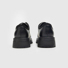 British Style Platform Oxfords Plaid Embroidered Lace Up Shoes